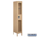 Salsbury 15" Wide Single Tier See-Through Metal Locker - 1 Wide - 6 Feet High - 18 Inches Deep - Tan - Unassembled - Sweatfully
