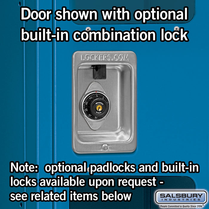 Salsbury 15" Wide Single Tier See-Through Metal Locker - 3 Wide - 6 Feet High - 15 Inches Deep - Blue - Assembled - Sweatfully