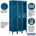 Salsbury 15" Wide Single Tier See-Through Metal Locker - 3 Wide - 6 Feet High - 15 Inches Deep - Blue - Unassembled - Sweatfully