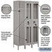 Salsbury 15" Wide Single Tier See-Through Metal Locker - 3 Wide - 6 Feet High - 15 Inches Deep - Gray - Unassembled - Sweatfully