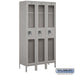 Salsbury 15" Wide Single Tier See-Through Metal Locker - 3 Wide - 6 Feet High - 15 Inches Deep - Gray - Unassembled - Sweatfully