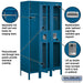 Salsbury 15" Wide Single Tier See-Through Metal Locker - 3 Wide - 6 Feet High - 18 Inches Deep - Blue - Assembled - Sweatfully