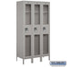 Salsbury 15" Wide Single Tier See-Through Metal Locker - 3 Wide - 6 Feet High - 18 Inches Deep - Gray - Unassembled - Sweatfully