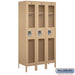 Salsbury 15" Wide Single Tier See-Through Metal Locker - 3 Wide - 6 Feet High - 18 Inches Deep - Tan - Assembled - Sweatfully