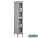 Salsbury 15" Wide Double Tier See-Through Metal Locker - 1 Wide - 6 Feet High - 15 Inches Deep - Gray - Assembled - Sweatfully