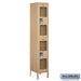Salsbury 15" Wide Double Tier See-Through Metal Locker - 1 Wide - 6 Feet High - 15 Inches Deep - Tan - Unassembled - Sweatfully