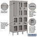 Salsbury 15" Wide Double Tier See-Through Metal Locker - 3 Wide - 6 Feet High - 15 Inches Deep - Gray - Assembled - Sweatfully