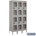 Salsbury 15" Wide Double Tier See-Through Metal Locker - 3 Wide - 6 Feet High - 15 Inches Deep - Gray - Unassembled - Sweatfully