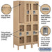 Salsbury 15" Wide Double Tier See-Through Metal Locker - 3 Wide - 6 Feet High - 15 Inches Deep - Tan - Unassembled - Sweatfully