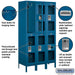 Salsbury 15" Wide Double Tier See-Through Metal Locker - 3 Wide - 6 Feet High - 18 Inches Deep - Blue - Unassembled - Sweatfully
