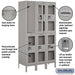 Salsbury 15" Wide Double Tier See-Through Metal Locker - 3 Wide - 6 Feet High - 18 Inches Deep - Gray - Unassembled - Sweatfully