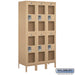 Salsbury 15" Wide Double Tier See-Through Metal Locker - 3 Wide - 6 Feet High - 18 Inches Deep - Tan - Unassembled - Sweatfully