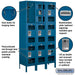 Salsbury 15" Wide Triple Tier See-Through Metal Locker - 3 Wide - 6 Feet High - 15 Inches Deep - Blue - Unassembled - Sweatfully