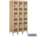 Salsbury 15" Wide Triple Tier See-Through Metal Locker - 3 Wide - 6 Feet High - 15 Inches Deep - Tan - Assembled - Sweatfully