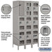 Salsbury 15" Wide Triple Tier See-Through Metal Locker - 3 Wide - 6 Feet High - 18 Inches Deep - Gray - Unassembled - Sweatfully