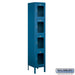 Salsbury 15" Wide Four Tier See-Through Metal Locker - 1 Wide - 6 Feet High - 15 Inches Deep - Blue - Unassembled - Sweatfully