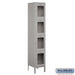 Salsbury 15" Wide Four Tier See-Through Metal Locker - 1 Wide - 6 Feet High - 15 Inches Deep - Gray - Unassembled - Sweatfully