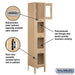 Salsbury 15" Wide Four Tier See-Through Metal Locker - 1 Wide - 6 Feet High - 15 Inches Deep - Tan - Unassembled - Sweatfully