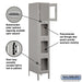 Salsbury 15" Wide Four Tier See-Through Metal Locker - 1 Wide - 6 Feet High - 18 Inches Deep - Gray - Assembled - Sweatfully