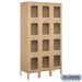 Salsbury 15" Wide Four Tier See-Through Metal Locker - 3 Wide - 6 Feet High - 15 Inches Deep - Tan - Unassembled - Sweatfully