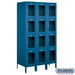 Salsbury 15" Wide Four Tier See-Through Metal Locker - 3 Wide - 6 Feet High - 18 Inches Deep - Blue - Unassembled - Sweatfully