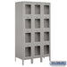 Salsbury 15" Wide Four Tier See-Through Metal Locker - 3 Wide - 6 Feet High - 18 Inches Deep - Gray - Unassembled - Sweatfully