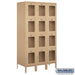 Salsbury 15" Wide Four Tier See-Through Metal Locker - 3 Wide - 6 Feet High - 18 Inches Deep - Tan - Unassembled - Sweatfully