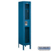Salsbury 12" Wide Single Tier See-Through Metal Locker - 1 Wide - 5 Feet High - 12 Inches Deep - Blue - Assembled - Sweatfully