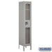 Salsbury 12" Wide Single Tier See-Through Metal Locker - 1 Wide - 5 Feet High - 12 Inches Deep - Gray - Unassembled - Sweatfully
