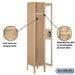 Salsbury 12" Wide Single Tier See-Through Metal Locker - 1 Wide - 5 Feet High - 12 Inches Deep - Tan - Assembled - Sweatfully