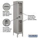 Salsbury 12" Wide Single Tier See-Through Metal Locker - 1 Wide - 5 Feet High - 15 Inches Deep - Gray - Assembled - Sweatfully