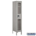 Salsbury 12" Wide Single Tier See-Through Metal Locker - 1 Wide - 5 Feet High - 15 Inches Deep - Gray - Unassembled - Sweatfully