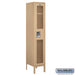 Salsbury 12" Wide Single Tier See-Through Metal Locker - 1 Wide - 5 Feet High - 15 Inches Deep - Tan - Unassembled - Sweatfully