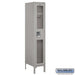 Salsbury 12" Wide Single Tier See-Through Metal Locker - 1 Wide - 5 Feet High - 18 Inches Deep - Gray - Assembled - Sweatfully