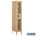 Salsbury 12" Wide Single Tier See-Through Metal Locker - 1 Wide - 5 Feet High - 18 Inches Deep - Tan - Unassembled - Sweatfully