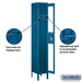 Salsbury 12" Wide Single Tier See-Through Metal Locker - 1 Wide - 6 Feet High - 12 Inches Deep - Blue - Assembled - Sweatfully