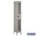 Salsbury 12" Wide Single Tier See-Through Metal Locker - 1 Wide - 6 Feet High - 12 Inches Deep - Gray - Assembled - Sweatfully