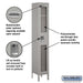 Salsbury 12" Wide Single Tier See-Through Metal Locker - 1 Wide - 6 Feet High - 12 Inches Deep - Gray - Unassembled - Sweatfully