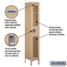 Salsbury 12" Wide Single Tier See-Through Metal Locker - 1 Wide - 6 Feet High - 15 Inches Deep - Tan - Assembled - Sweatfully
