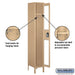 Salsbury 12" Wide Single Tier See-Through Metal Locker - 1 Wide - 6 Feet High - 15 Inches Deep - Tan - Assembled - Sweatfully