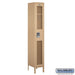 Salsbury 12" Wide Single Tier See-Through Metal Locker - 1 Wide - 6 Feet High - 15 Inches Deep - Tan - Assembled - Sweatfully