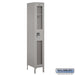 Salsbury 12" Wide Single Tier See-Through Metal Locker - 1 Wide - 6 Feet High - 18 Inches Deep - Gray - Unassembled - Sweatfully