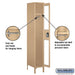 Salsbury 12" Wide Single Tier See-Through Metal Locker - 1 Wide - 6 Feet High - 18 Inches Deep - Tan - Assembled - Sweatfully