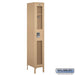 Salsbury 12" Wide Single Tier See-Through Metal Locker - 1 Wide - 6 Feet High - 18 Inches Deep - Tan - Assembled - Sweatfully