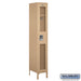 Salsbury 12" Wide Single Tier See-Through Metal Locker - 1 Wide - 6 Feet High - 18 Inches Deep - Tan - Unassembled - Sweatfully