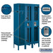 Salsbury 12" Wide Single Tier See-Through Metal Locker - 3 Wide - 5 Feet High - 12 Inches Deep - Blue - Unassembled - Sweatfully