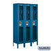Salsbury 12" Wide Single Tier See-Through Metal Locker - 3 Wide - 5 Feet High - 12 Inches Deep - Blue - Unassembled - Sweatfully