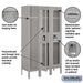 Salsbury 12" Wide Single Tier See-Through Metal Locker - 3 Wide - 5 Feet High - 12 Inches Deep - Gray - Assembled - Sweatfully