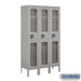 Salsbury 12" Wide Single Tier See-Through Metal Locker - 3 Wide - 5 Feet High - 12 Inches Deep - Gray - Assembled - Sweatfully