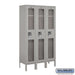Salsbury 12" Wide Single Tier See-Through Metal Locker - 3 Wide - 5 Feet High - 12 Inches Deep - Gray - Unassembled - Sweatfully